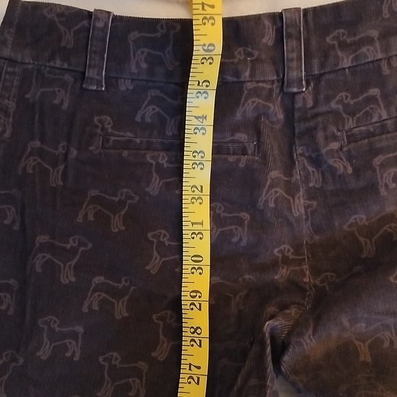 Vineyard Vines Brown Corduroy Pants Flare Dogs All Over Women's 0 - Picture 4 of 5